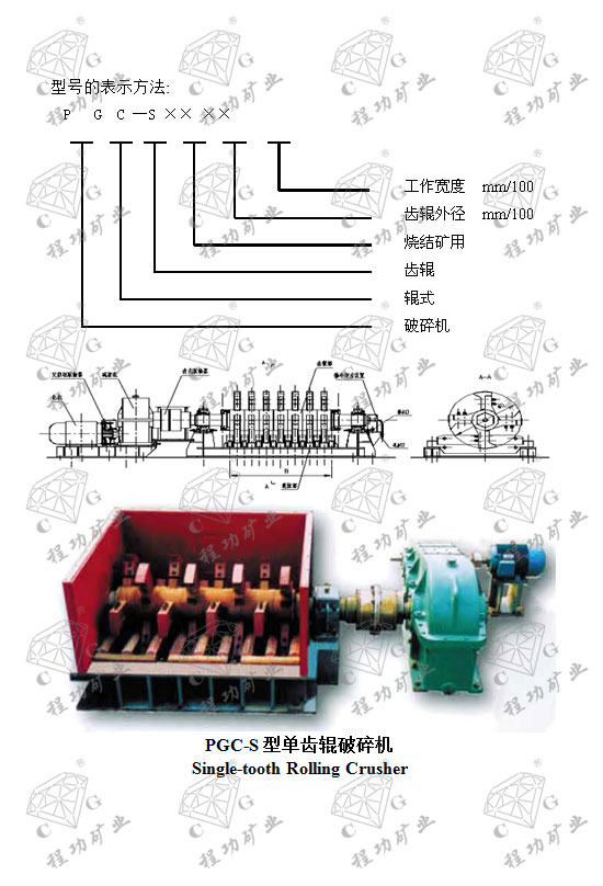 PGC-S�͵��ݹ������ Single-tooth Rolling Crusher